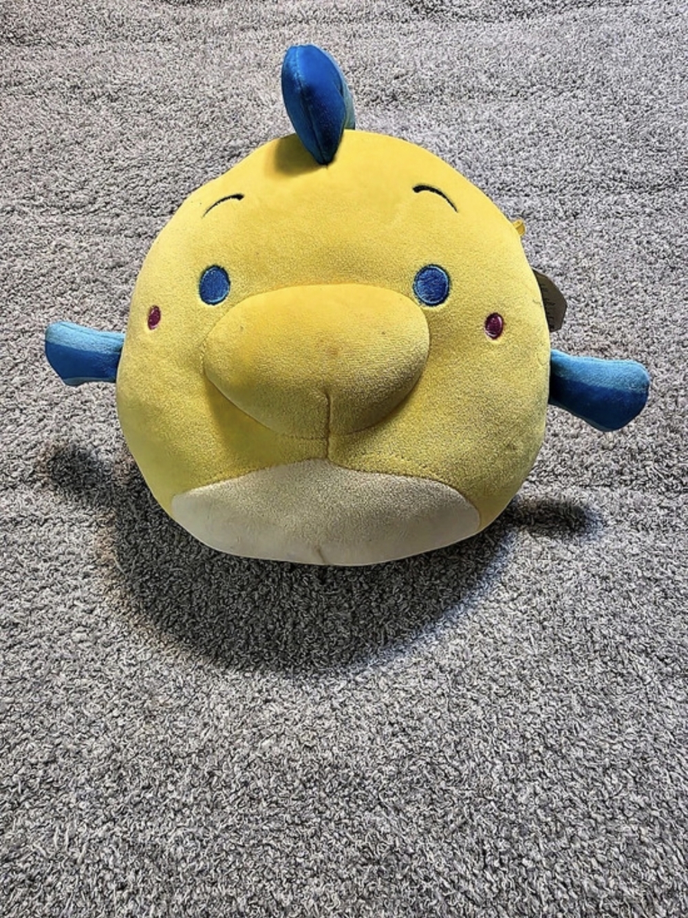 Disney Squishmallows Disney Flounder Yellow & Blue Plush NWT